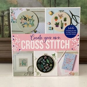 "Create Your Own Cross Stitch" craft kit NIB Embroidery DIY Floral Wreath Decor